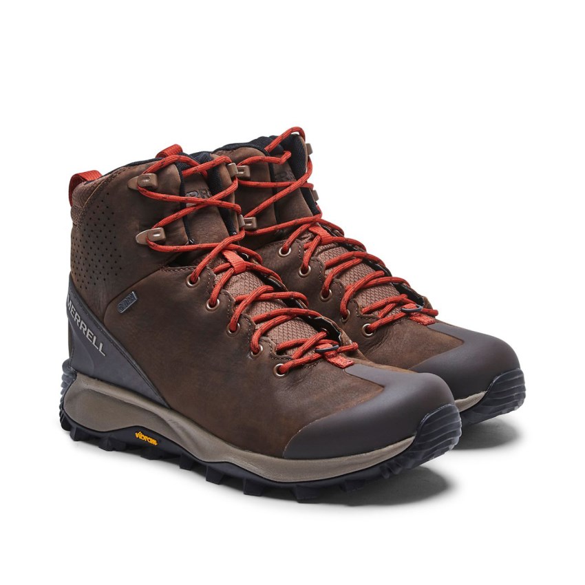 Bottes Merrell Thermo Glacier Mid Waterproof Marron Foncé Homme | A.V.JIXA